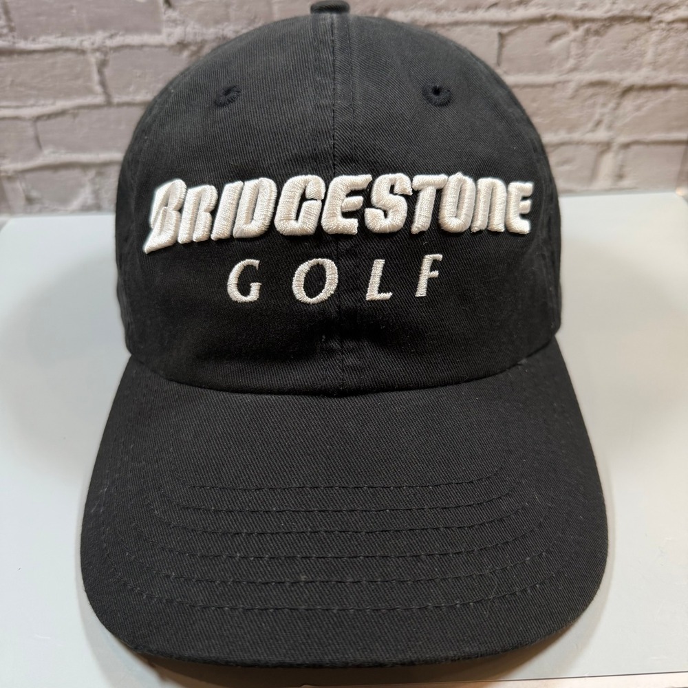 Bridgestone Golf BOOM IT Adjustable Hat Cap Black Embroidered One Size Fits All